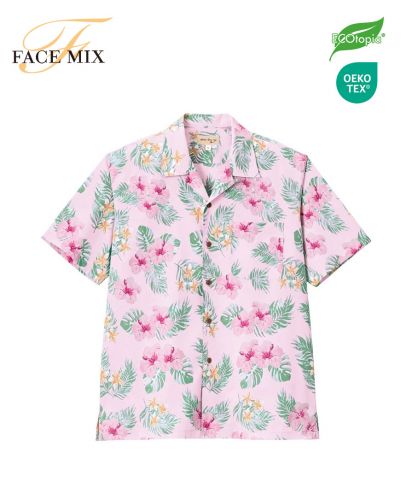 フェイスミックス(FACE MIX)アロハシャツ（ハイビスカス柄）/9 ピンク