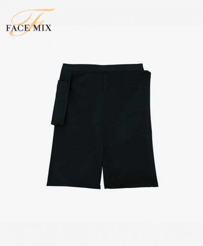 フェイスミックス(FACE MIX)フロントスリット ショートエプロン/上品で光沢感のある制電ツイルと軽快なショート丈が、カフェ・和風店舗・サロンの店舗イメージを格上げ
