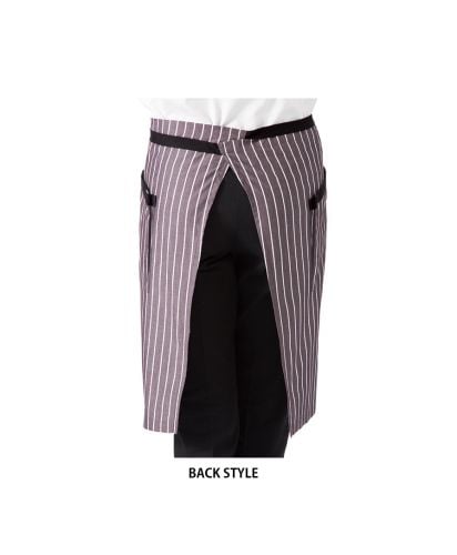 フェイスミックス(FACE MIX)ストライプ柄ロングエプロン/BACK STYLE