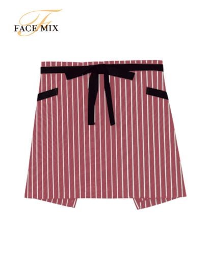 フェイスミックス(FACE MIX)ストライプ柄ショートエプロン/3ワイン