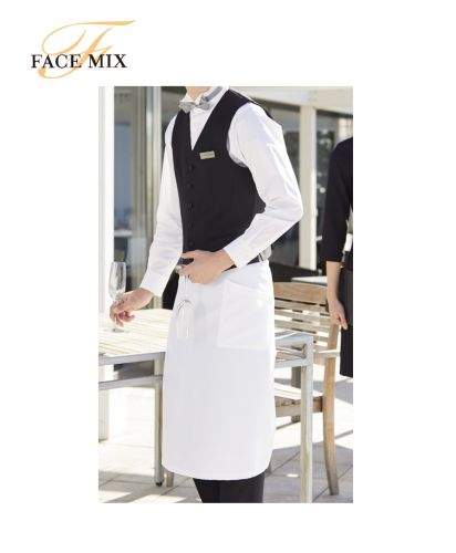 フェイスミックス(FACE MIX)ソムリエエプロン/モデル着用：15 ホワイト