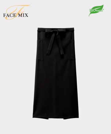 フェイスミックス(FACE MIX)ソムリエエプロン（原着糸・油移染防止））/両脇アウトポケット,ポケット脇側にマチ付き