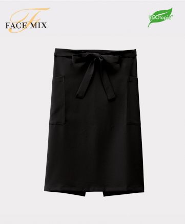 フェイスミックス(FACE MIX)ミドルエプロン（原着糸・油移染防止）/両脇アウトポケット,ポケット脇側にマチ付き