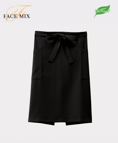 フェイスミックス(FACE MIX)ミドルエプロン（原着糸・油移染防止）/両脇アウトポケット,ポケット脇側にマチ付き