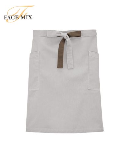 フェイスミックス(FACE MIX)ミドルエプロン/2 グレー×ブラウン