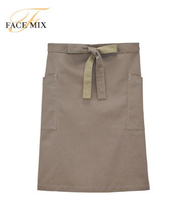 フェイスミックス(FACE MIX)ミドルエプロン/5 ブラウン×カーキ