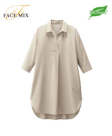 フェイスミックス(FACE MIX)シャツワンピース/1 ベージュ