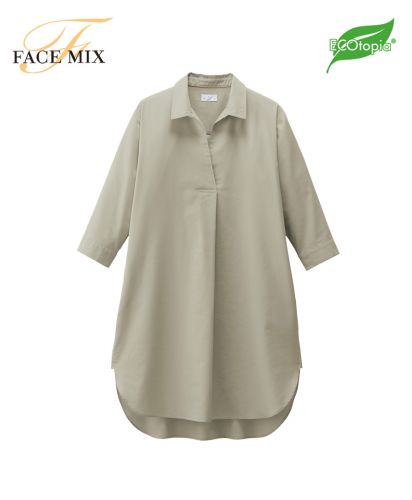 フェイスミックス(FACE MIX)シャツワンピース/24 スモーキーグリーン