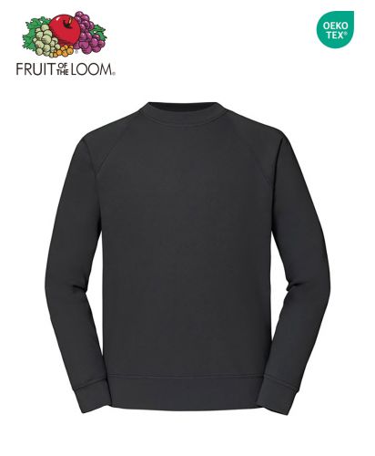 FRUIT OF THE LOOM（フルーツオブザルーム）ヨーロッパモデル Classic Raglan Sweatshirt/BK ブラック