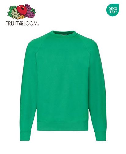 FRUIT OF THE LOOM（フルーツオブザルーム）ヨーロッパモデル Classic Raglan Sweatshirt/KG ケリーグリーン