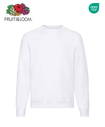FRUIT OF THE LOOM（フルーツオブザルーム）ヨーロッパモデル Classic Raglan Sweatshirt/WH ホワイト