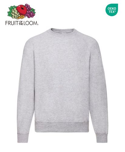 FRUIT OF THE LOOM（フルーツオブザルーム）ヨーロッパモデル Classic Raglan Sweatshirt/HG ヘザーグレー