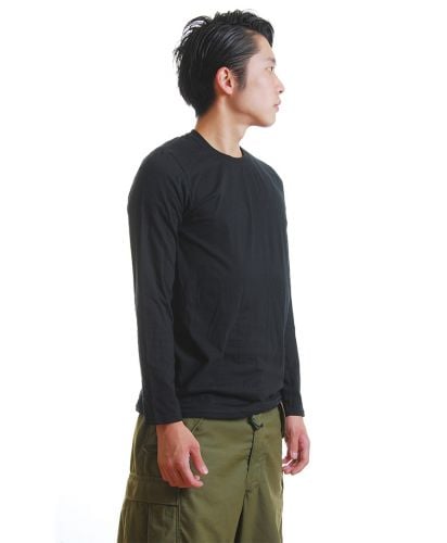 4.5oz ソフトスタイル リングスパン長袖Tシャツ/BK ブラック Mサイズ