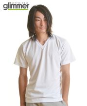 4.4オンス ドライVネックTシャツ 001ホワイト Mサイズ メンズモデル 170cm