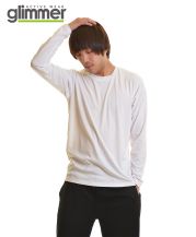 グリマー(glimmer)3.5オンス インターロックドライTシャツ長袖 001ホワイト Lサイズ メンズモデル 170cm