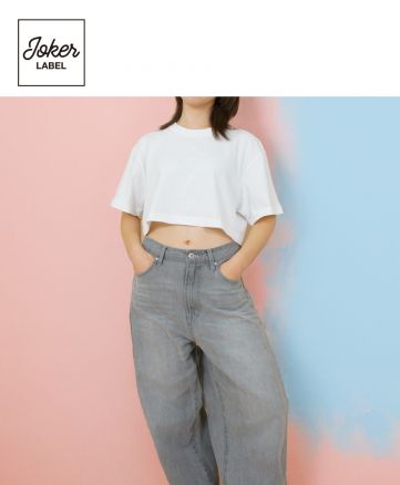 JOKER LABEL(ジョーカーラベル)ハイグレードコットンショートTシャツ/モデル着用：ホワイト