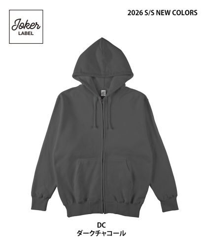 Joker LABEL(ジョーカーラベル)裏毛フルジップパーカー/2026SS新色/ダークチャコール DC