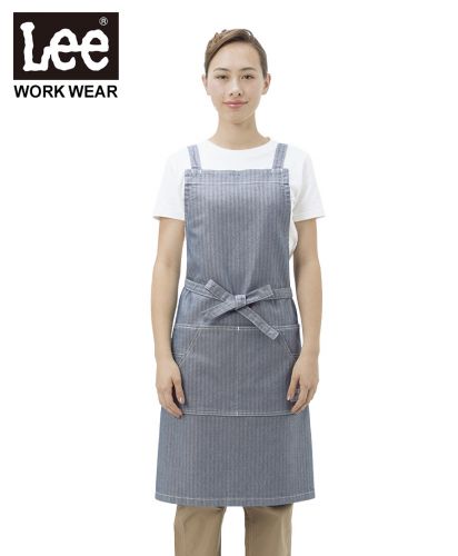 Lee(リー)Lee 胸当てエプロン/モデル着用：Material:ストレッチヘリンボーン Color: (28) Blue Size: F