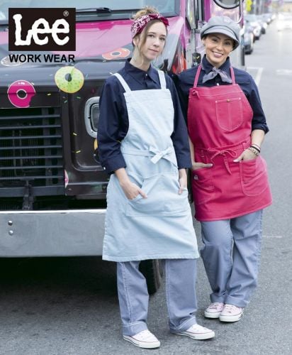 Lee(リー)Lee 胸当てエプロン/カフェユニフォームや飲食店エプロンとしてもおすすめのユニセックスデザイン※モデル右は別商品LCK79006