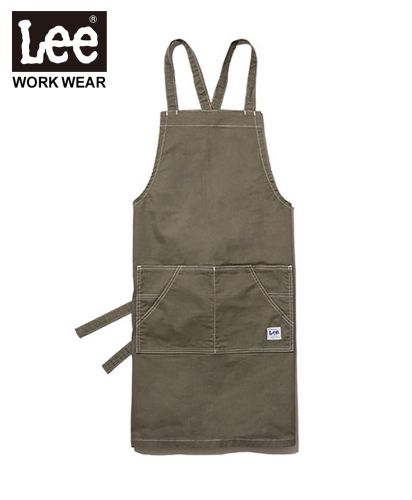 Lee(リー)Lee 胸当てエプロン/ストレッチダック（4）カーキ