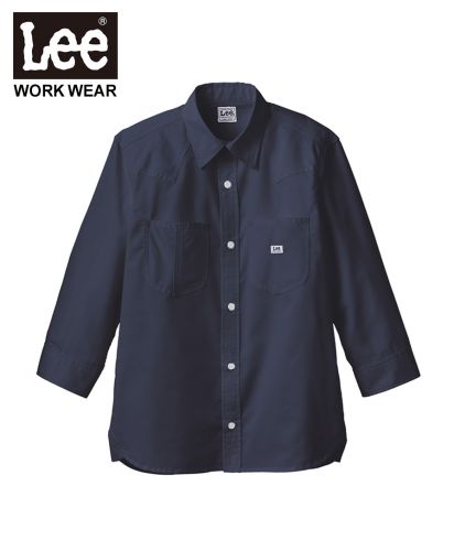 Lee(リー)Lee ユニセックス七分袖シャツ/(8) ネイビー