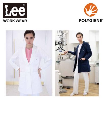 Lee(リー)Leeメディカル レディスコート/清潔感のある白衣スタイルで、歯科医院・クリニックシーンに映えるおしゃれなメンズライクなドクターコート