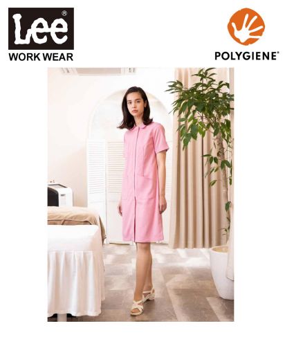 Lee(リー)Leeメディカル レディスワンピース/柔らかい丸襟デザインで、エステやクリニックに映えるレディースユニフォーム。