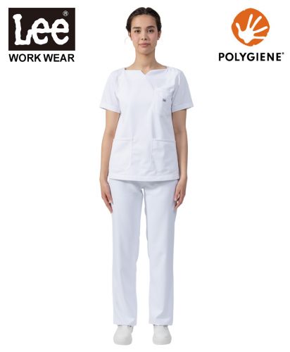 Lee(リー)Leeメディカル レディスパンツ/モデル着用：Mサイズ｜レディススクラブ(キーネック)LMS43001とのセットアップ