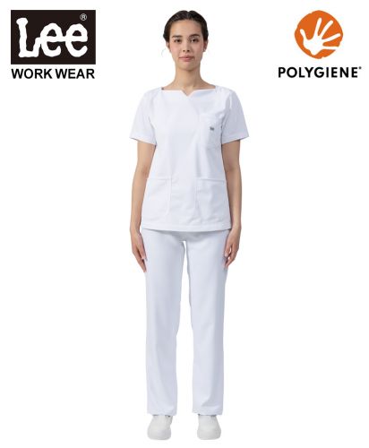 Lee(リー)Leeメディカル レディススクラブ(キーネック)/モデル着用：Mサイズ 15 ホワイト