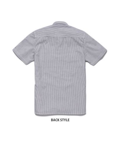 Lee(リー)Lee メンズワーク半袖シャツ /バックスタイル｜18 ホワイト×ブルー