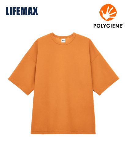 ダンボールニットビッグシルエットTシャツ（ポリジン加工）/13オレンジ