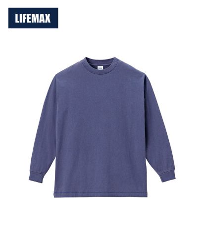 ライフマックス(LIFEMAX)6.5オンスピグメントダイロングスリーブＴシャツ/8ネイビー
