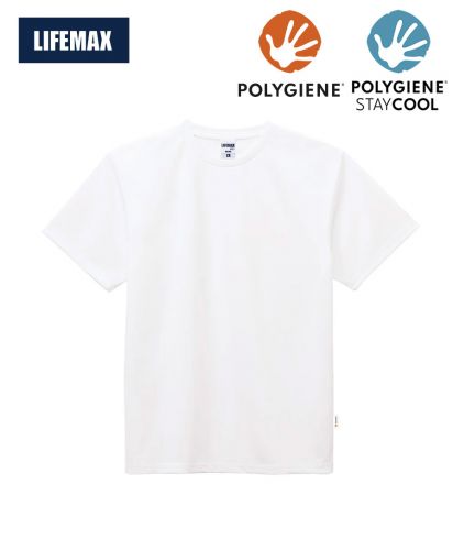 ライフマックス(LIFEMAX)4.3オンスドライTシャツ(ポリジンW加工)/15 ホワイト