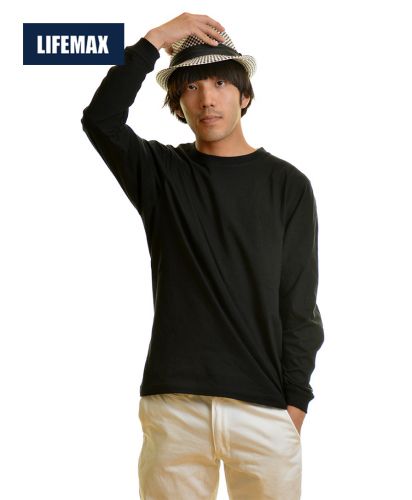 ライフマックス(LIFEMAX)6.2オンス ヘビーウェイトロングスリーブTシャツ/16ブラック Lサイズ メンズ 170cm