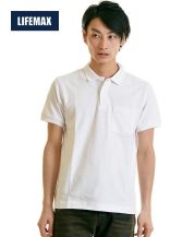 ライフマックス(LIFEMAX)ポケット付き CVC 鹿の子ドライポロシャツ_オフホワイト Mサイズ メンズ 176cm