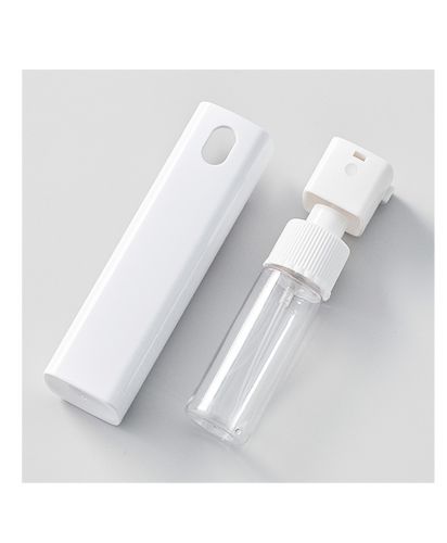 携帯用スプレーボトル10ml（アルコール対応）(LC-0028）ホワイト_ボトルとアウターケース