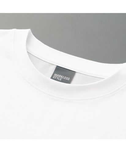 MARKLESS STYLE(マークレススタイル)カスタムデザインコットンTシャツ/ダブルステッチのリブと滑らかな縫製で耐久性と着心地に優れたプリント向け半袖Tシャツ