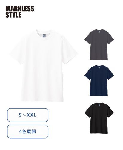 MARKLESS STYLE(マークレススタイル)カスタムデザインコットンTシャツ/ホワイトをメインにグレー・ネイビー・ブラックの4色展開