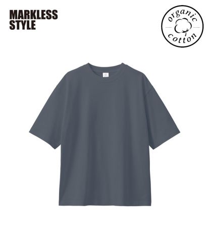 MARKLESS STYLE(マークレススタイル)カスタムデザインオーガニックコットンTシャツ　オーバーサイズ/ 006 スモークネイビー