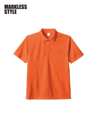 MARKLESS STYLE(マークレススタイル)カスタムデザインポリエステルドライポロシャツ/064：サンライズオレンジ