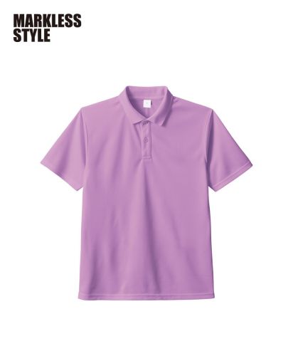 MARKLESS STYLE(マークレススタイル)カスタムデザインポリエステルドライポロシャツ/063：ライトパープル