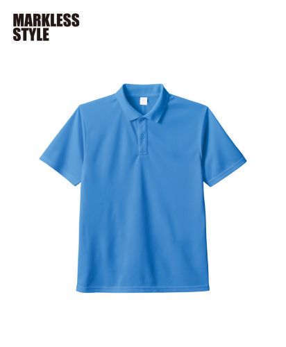 MARKLESS STYLE(マークレススタイル)カスタムデザインポリエステルドライポロシャツ/041：スカイブルー