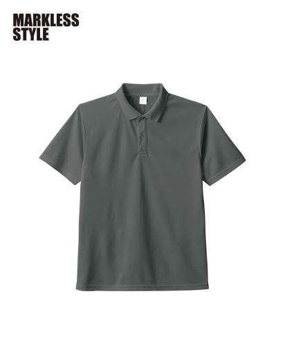 MARKLESS STYLE(マークレススタイル)カスタムデザインポリエステルドライポロシャツ/011：グレー