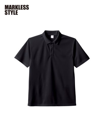 MARKLESS STYLE(マークレススタイル)カスタムデザインポリエステルドライポロシャツ/009：ブラック