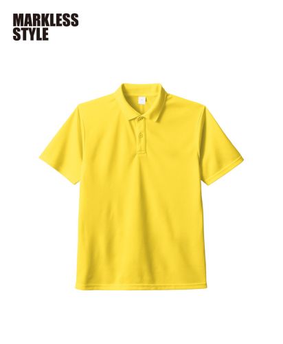 MARKLESS STYLE(マークレススタイル)カスタムデザインポリエステルドライポロシャツ/067：サンフラワーイエロー
