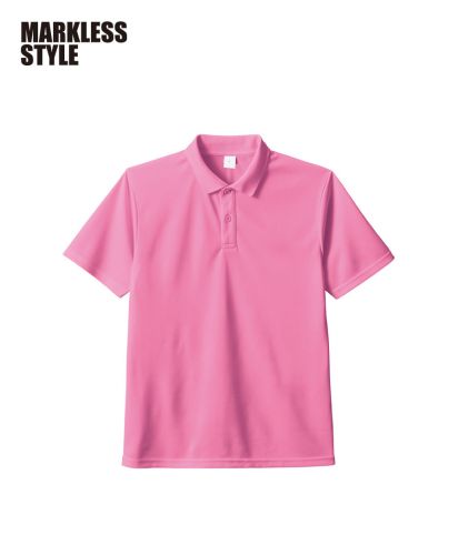 MARKLESS STYLE(マークレススタイル)カスタムデザインポリエステルドライポロシャツ/030：ピンク