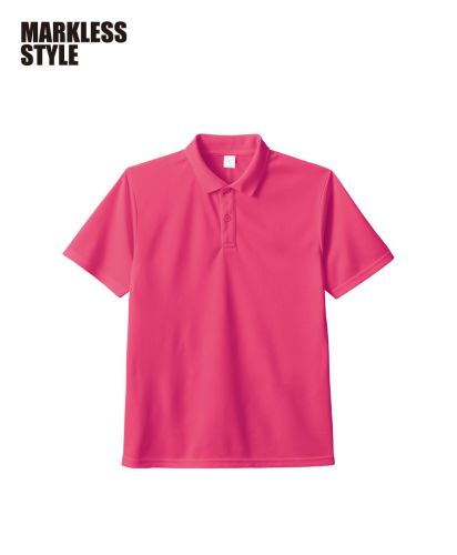 MARKLESS STYLE(マークレススタイル)カスタムデザインポリエステルドライポロシャツ/043：ビビッドピンク