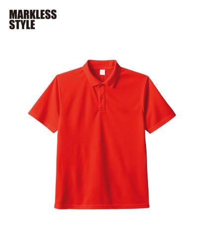 MARKLESS STYLE(マークレススタイル)カスタムデザインポリエステルドライポロシャツ/002：レッド