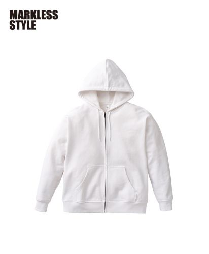 MARKLESS STYLE(マークレススタイル)カスタムデザインフルジップパーカー/044：ホワイト