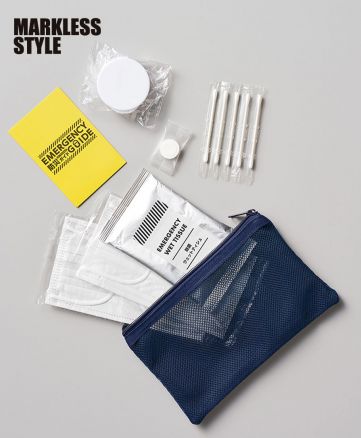 マークレススタイル(MARKLESS STYLE)防災緊急7点セット メッシュポーチタイプ